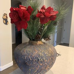 Unique Silk Flower Arrangement In Beautiful Pot