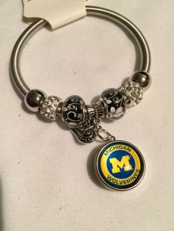Michigan Wolverines Charm Bracelet