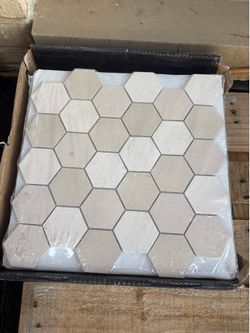 Hexagon honed cream Mosaic tile