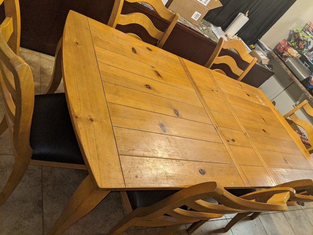 Very very heavy kitchen table and chairs and leaf
