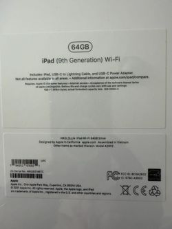 iPad 64 QB  9th Generation  NEW