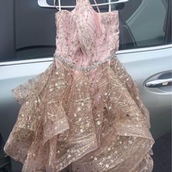 Short Rose Gold Formal Dress Size 4