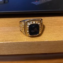 Unknown Stones Metal Men’s Ring 10 Inch