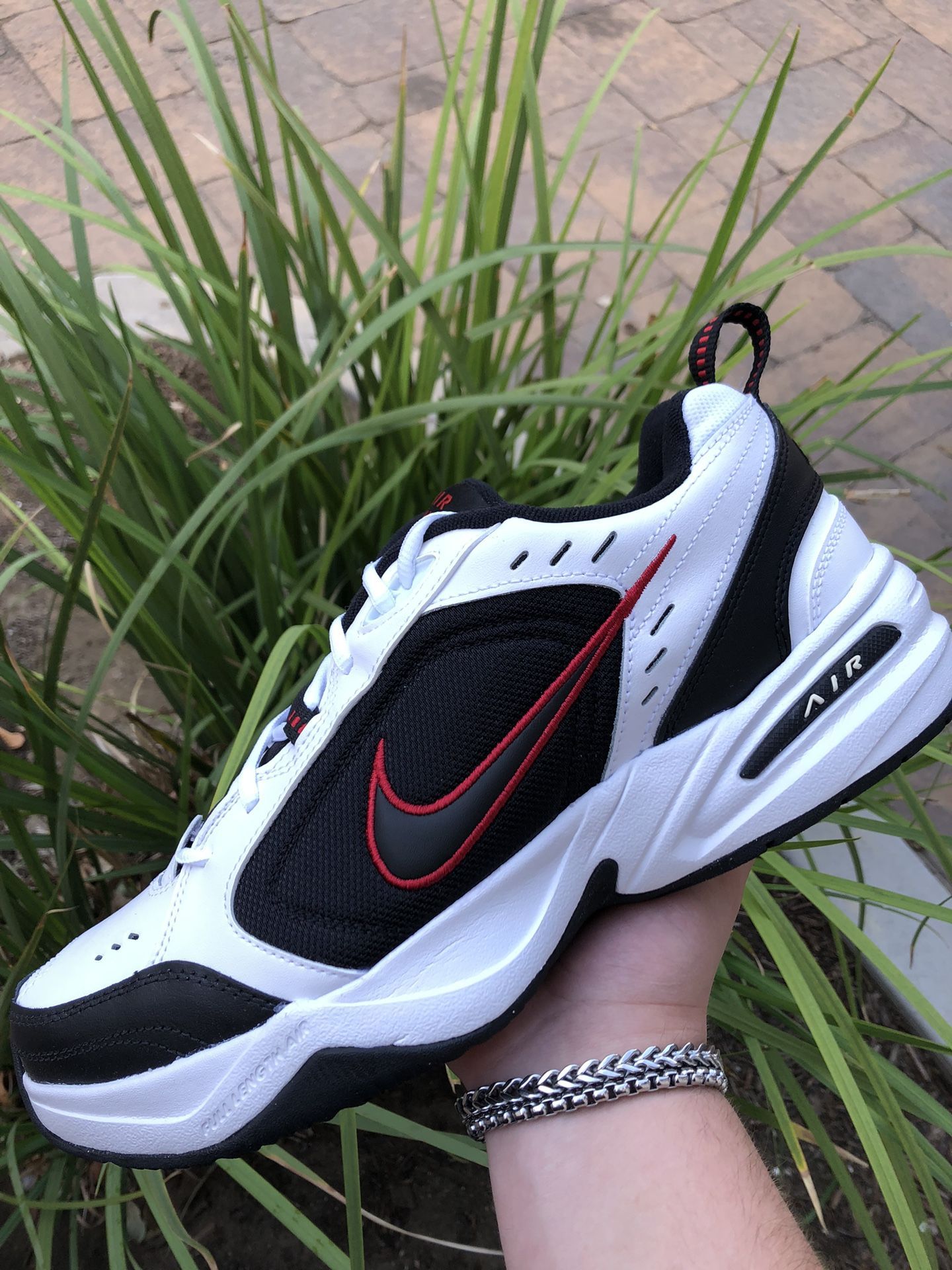 Men's Nike Air Monarch IV White Black Red