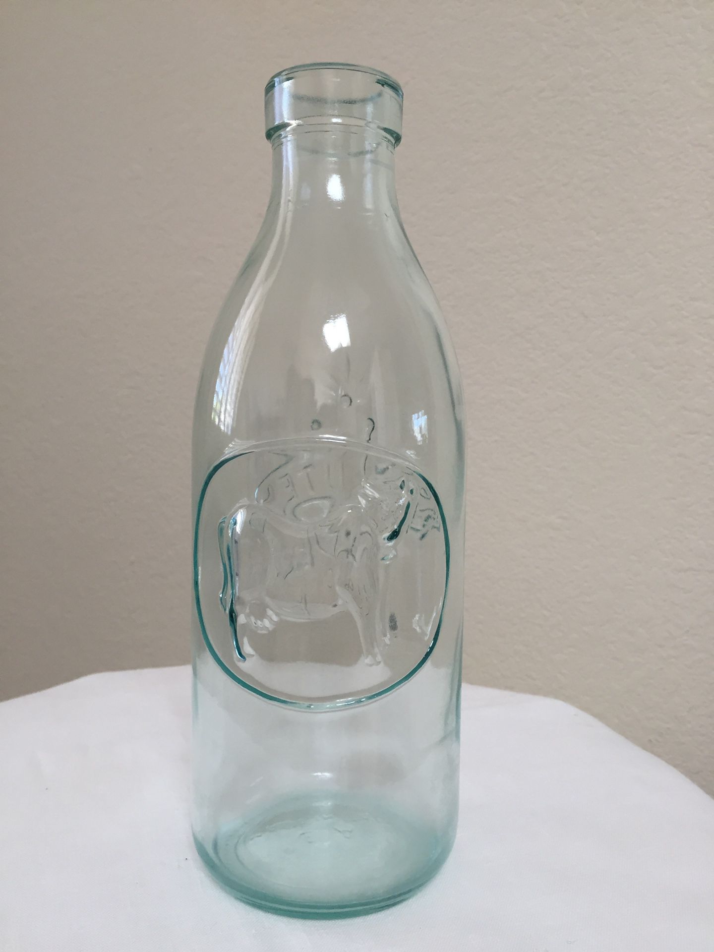Vintage Milk Bottle ~ Absolutely Pure Milk Glass Bottle ~ Cork Stopper ~ Made In Italy
