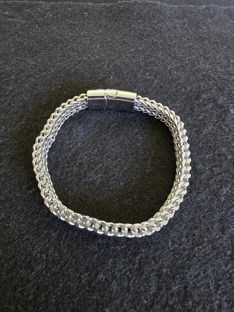 Stainless Steel Double Row Fish Scale Bracelet