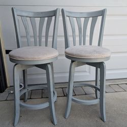 Two Swivel Bar Counter Chairs 