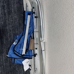 New 3 Bow Bimini Top Boat Cover, 600D Polyester Canopy with 1" Aluminum Alloy Frame 6'L × 46"H × 61"-66"