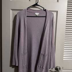 Womens SO Brand Open Cardigan Light Purple With Pockets Size Medium 