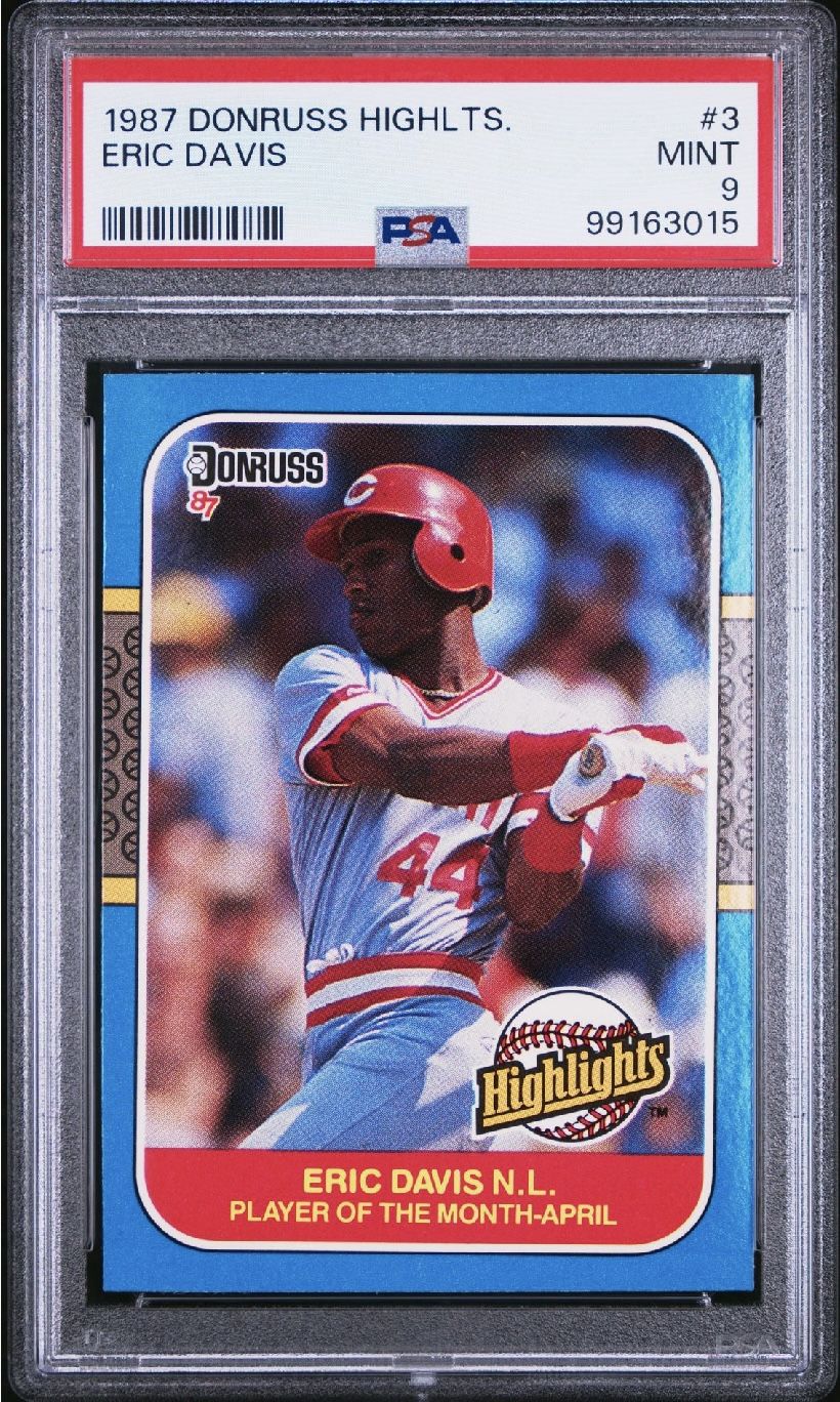 1987 Donruss Highlights - #3 Eric Davis - PSA 9