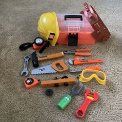 Kid Toolbox Plastic Tools Helmet Tool Belt The Home Depot