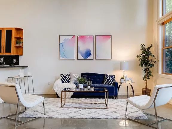 Blue Tufted Velvet Sofa