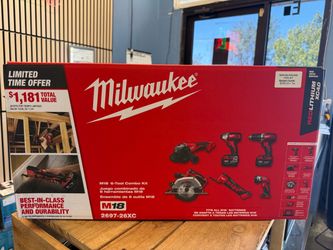 Milwaukee 6 Tool Combo Kit with 2 4.0 XC Batteries & Charger