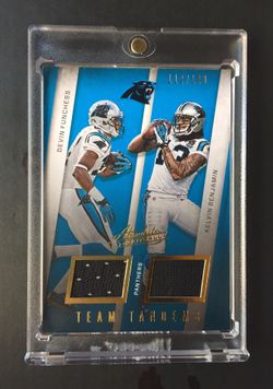 2016 Team Tandems NFL Carolina Panthers Kelvin Benjamin/Devin Funchess dual jersey patch card !!