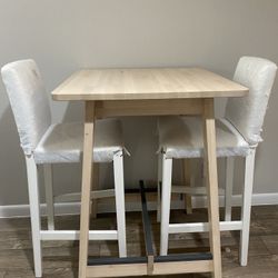 Wooden Dinning Table + Two FREE Chairs Included