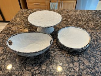 8pc white dish set