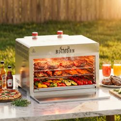 Portable Infrared Steak Grill with Pizza Stone, Stainless Steel