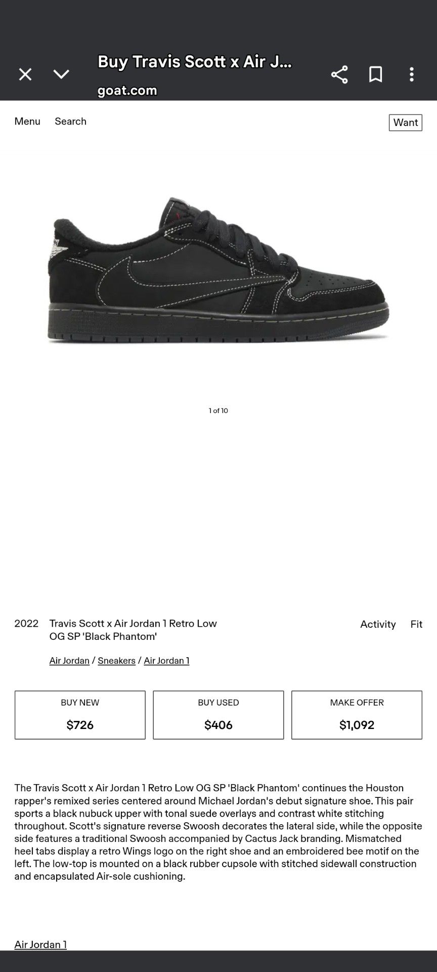 Travis Scott Phantoms (ONE TIME STEAL)