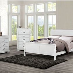 Brand New White Queen 4pc Bedroom Set