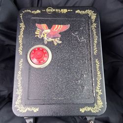 Vtg Original Mosler Junior Bank Vault Safe Piggy Bank 10" x7"  **HAS COMBO**....asking $40.00