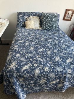 Full size bed frame and mattress