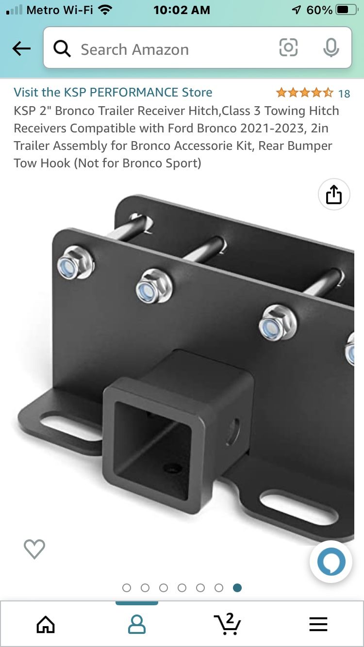 KSP 2" Bronco Trailer Receiver Hitch,Class 3