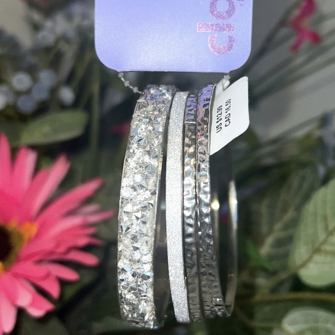Nwt 4 Boho Silver Sparkly Textured Bangle Bracelets - New With Tags | Jewelry