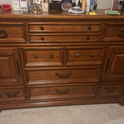 Wooden Dresser With Mirror 
