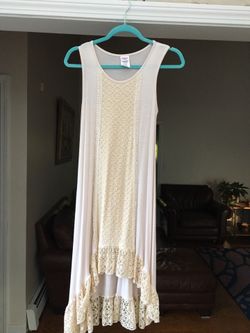 Girls dress off white w/ lacing details. size 12