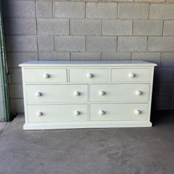 White Pottery Barn Catalina 7 Drawer Dresser Solid Wood
