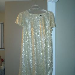 Michael Kors Gold Sequined Dress 2x-3x 
