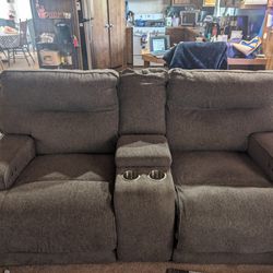 Gray Electric Dual Recliner Sofa