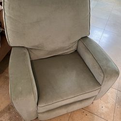 Light Green Velvet Swivel Recliner - 