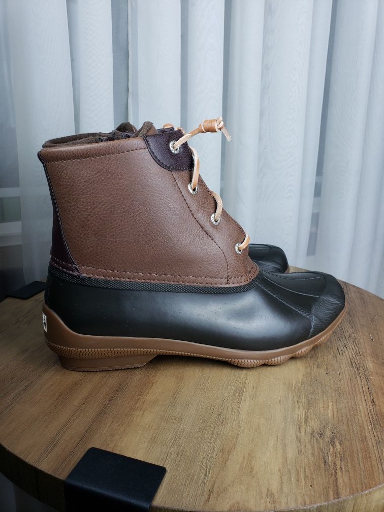 SPERRY WOMENS SYREN GULF DUCK BOOT BROWN WOMENS SIZE