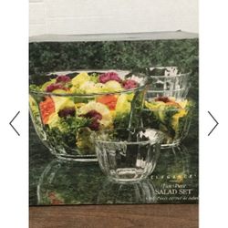 Vintage Elegance 5 Piece Glass Salad Set 