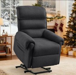 New-Korser Power Lift Recliner Chair for Elderly with Side Pockets Linen for Small Spaces for Living