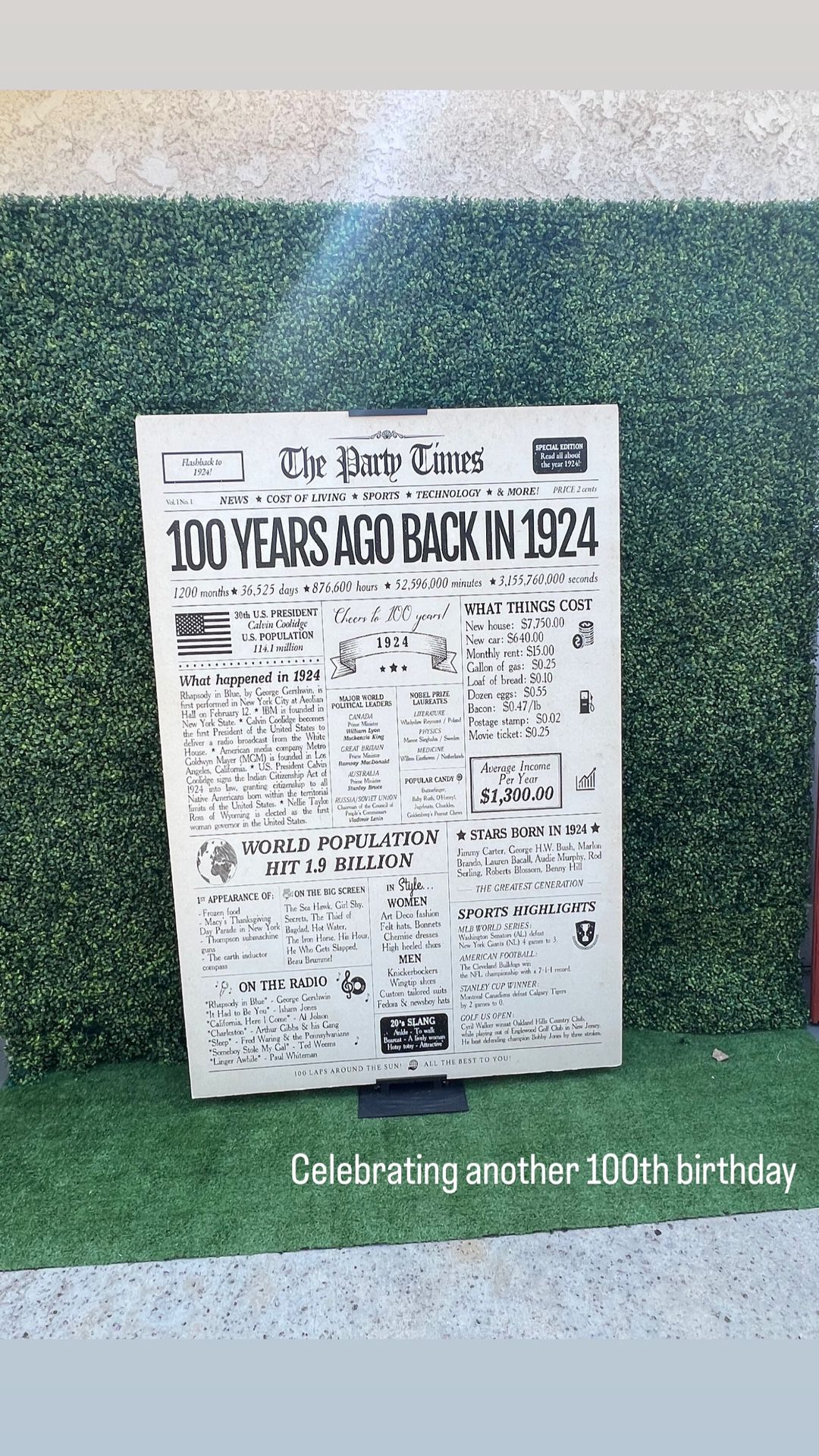 100th Celebration In 2024 Newspaper Backdrop