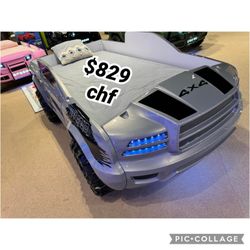 Novelty Gray Pick up Truck Design Twin Size Bed Frame 