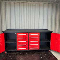 Tool Box 7ft-10D-2-01C Red