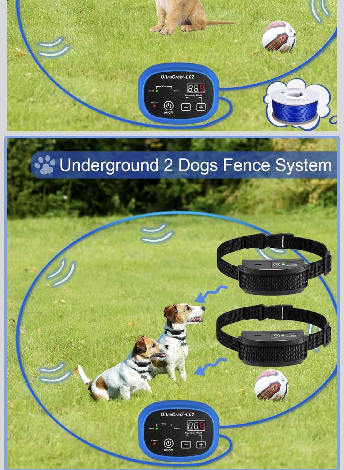 The Ultracrab L02 Rechargeable In Ground Fence for Dogs