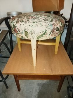 Mid-century modern vanity dressing stool