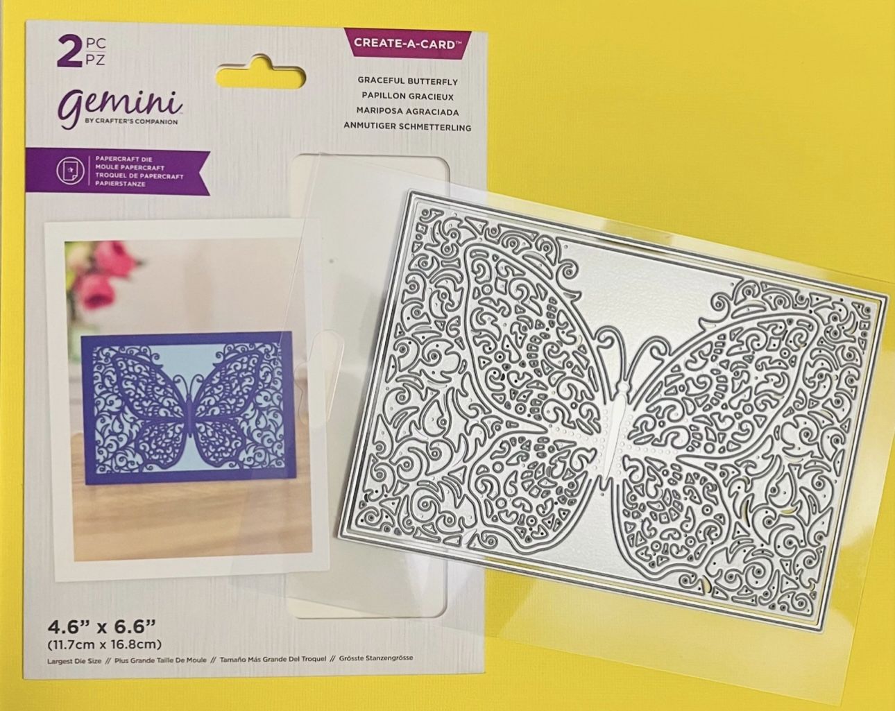 TODAYS SPECIAL ONLY Large 2PC 6.6” Tall Graceful Butterfly Card Front Die Cut