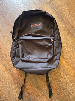 Black Jansport backpack with side pocket