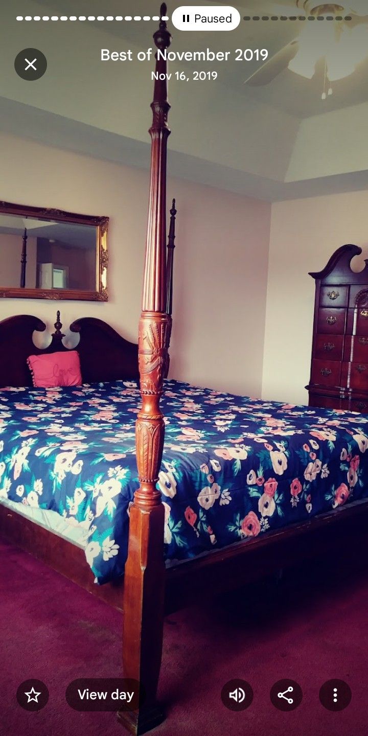 King Size Headboard Board Footboard And Sides - Dress With Mirror - Amore