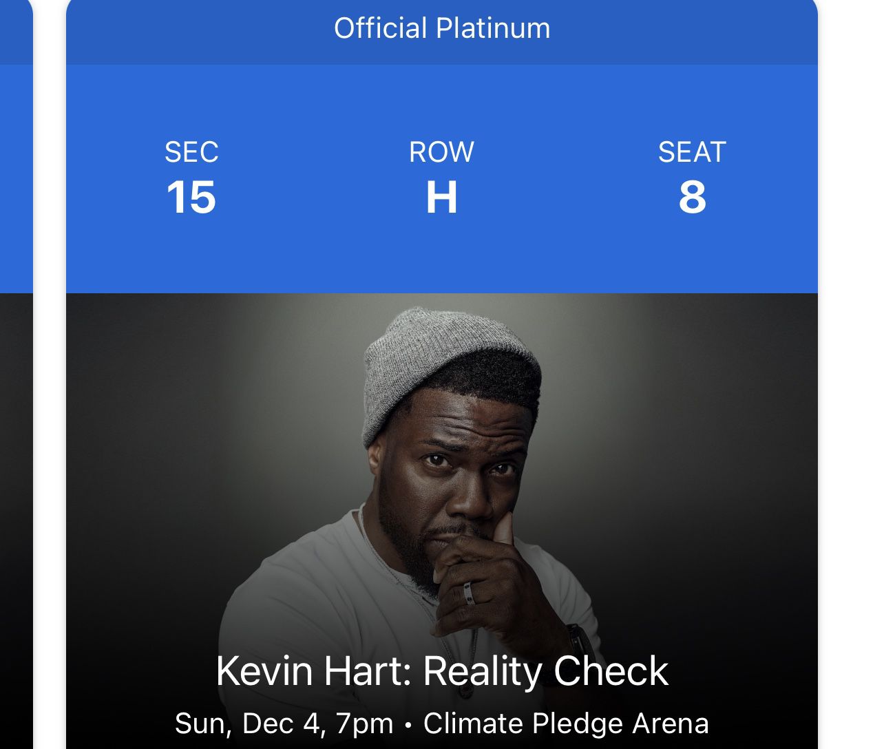 2 tickets to KEVIN HART 12/4/2022