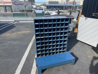 Solid Steel Pigeon Hole Bolt Bin on Stand - Bowman 12.5" x 35" x 50"