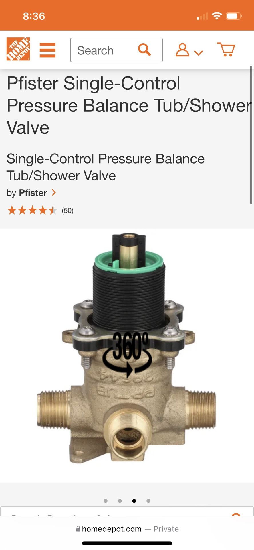 New Valve Pressure For Bath/ Shower