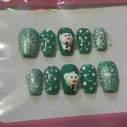 Melted Snowman Press Ons Medium