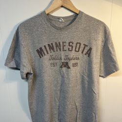 Minnesota Golden Gophers T Shirt Gray Size Large NCAA College Tee