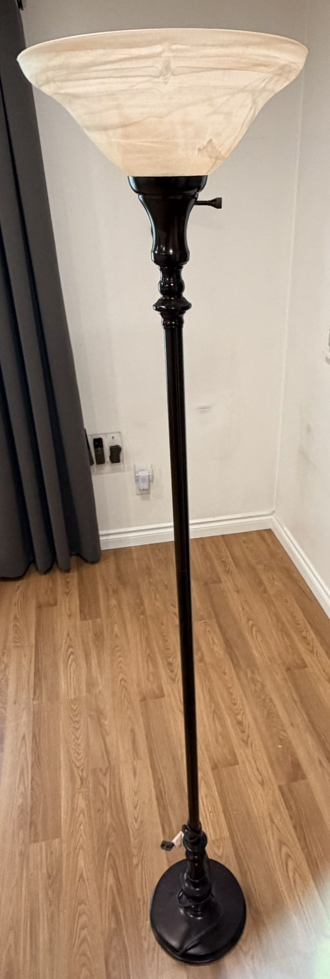 Beautiful Floor Lamp With Glass Swirl Shade